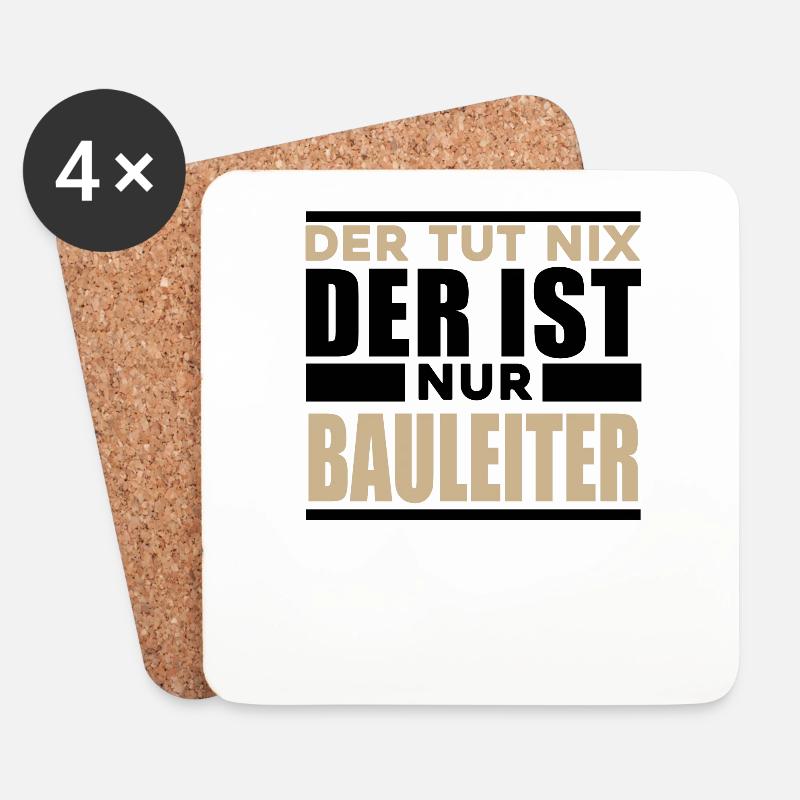 Bauleiter - Untersetzer (4er-Set) - Weiß