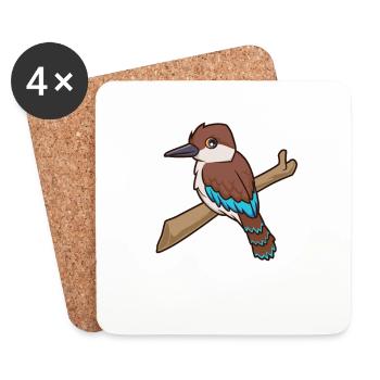 Kawaii Kookaburra - Dessous de verre (lot de 4) - blanc - Devant