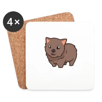 Kawaii Wombat - Untersetzer (4er-Set) - Weiß - Vorne