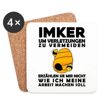 Imker Imkerei Honig Bienen - Untersetzer (4er-Set) - Weiß - Vorne
