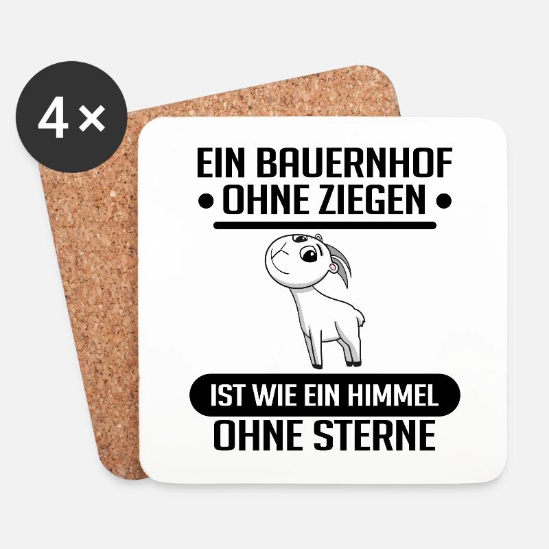 Ziege Ziegenbock Bock - Untersetzer (4er-Set) - Weiß