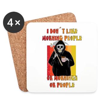 I Hate Morning People And Mornings And People - Coasters (set of 4) - white - Front