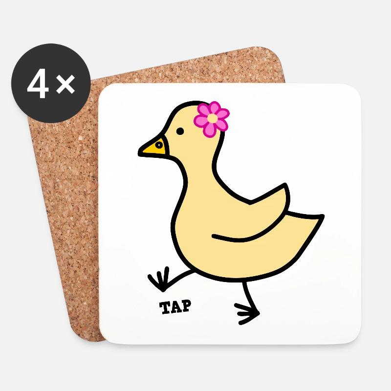tip tap kleine Ente - Untersetzer (4er-Set) - Weiß