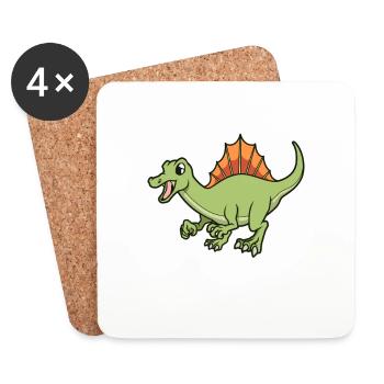 Kawaii Spinosaurus - Untersetzer (4er-Set) - Weiß - Vorne