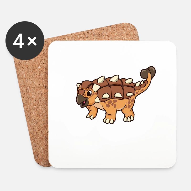 Kawaii Ankylosaurus - Untersetzer (4er-Set) - Weiß