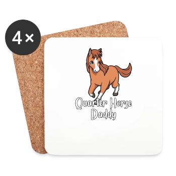 Amoureux des chevaux - Quarter Horse Daddy - Dessous de verre (lot de 4) - blanc - Devant