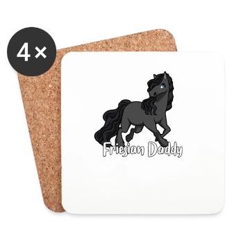 Horse lovers - Friesian Daddy - Coasters (set of 4) - white - Front