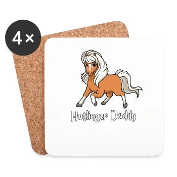 Pferdeliebhaber - Haflinger Daddy - Untersetzer (4er-Set) - Weiß - Vorne