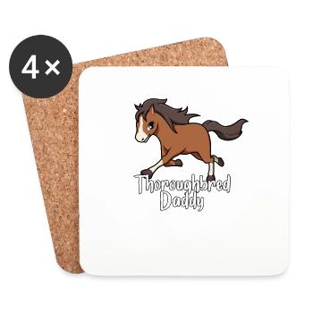 Amoureux des chevaux - Pur-sang Papa - Dessous de verre (lot de 4) - blanc - Devant