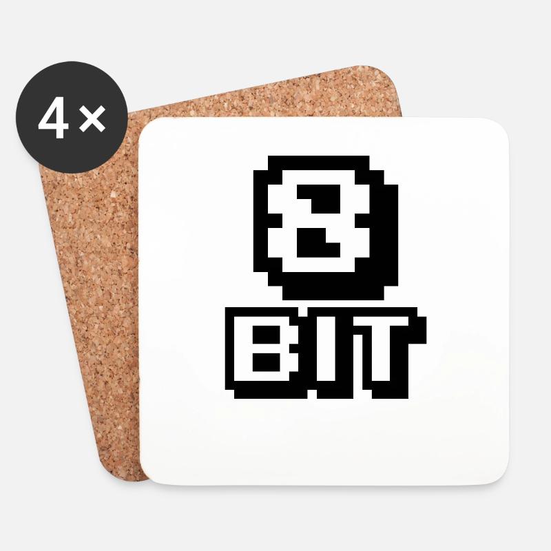 8-Bit-Computer - Untersetzer (4er-Set) - Weiß