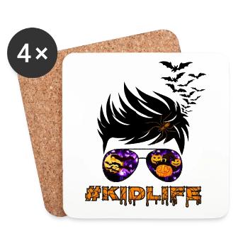 Kid Life Halloween - Dessous de verre (lot de 4) - blanc - Devant