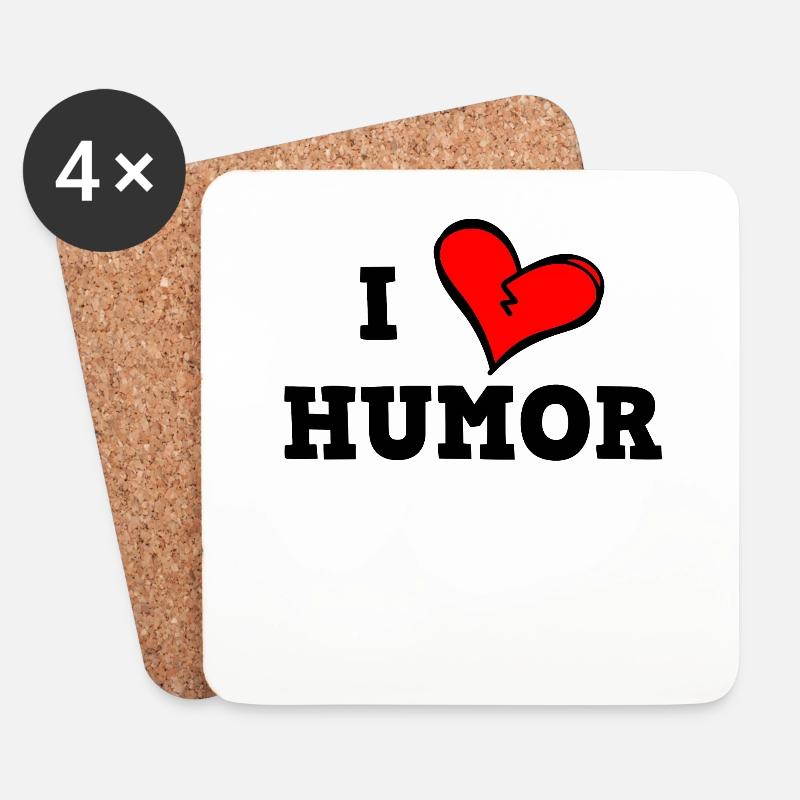 Ich liebe Humor - Untersetzer (4er-Set) - Weiß