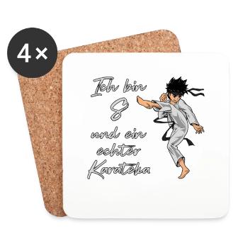 Ich bin 8 - Jungen Karate - Untersetzer (4er-Set) - Weiß - Vorne