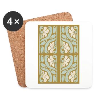 Art Nouveau, Arts & Crafts, Aesthetic, Vintage-1900 - Coasters (set of 4) - white - Front