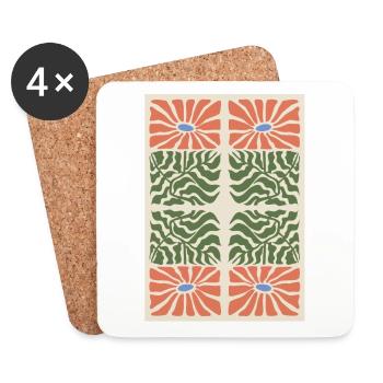 Art Nouveau, Arts & Crafts, Aesthetic, Vintage-1900 - Coasters (set of 4) - white - Front