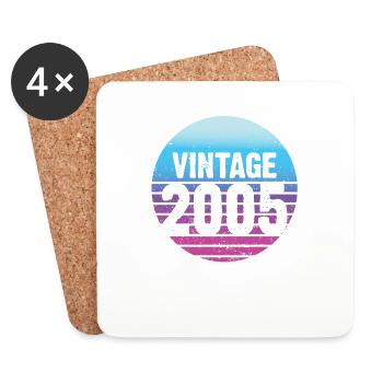 18 years old Vintage 2005 Limited Edition 18. - Coasters (set of 4) - white - Front