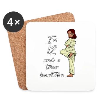 I'm 12 - Girl Karate - Coasters (set of 4) - white - Front