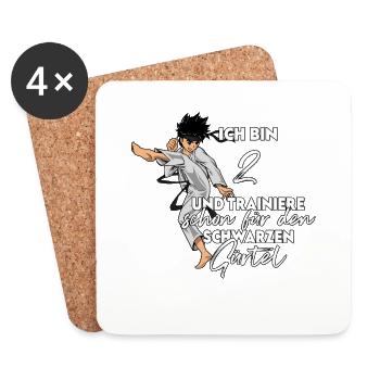 Ich bin 2 - Jungen Karate - Untersetzer (4er-Set) - Weiß - Vorne