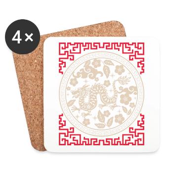 Chinese Horoscope China Year of the Dragon - Coasters (set of 4) - white - Front