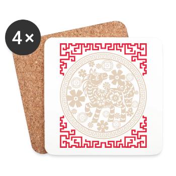 Chinese Horoscope China Year of the Horse - Coasters (set of 4) - white - Front