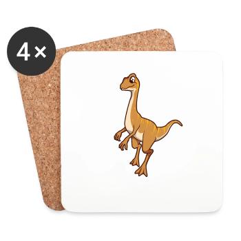 Kawaii Gallimimus - Dessous de verre (lot de 4) - blanc - Devant