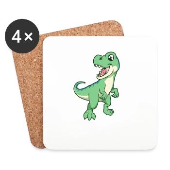 Kawaii TREX - Dessous de verre (lot de 4) - blanc - Devant