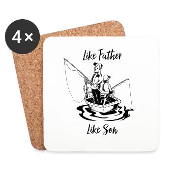 De vrais pêcheurs - père et fils - Dessous de verre (lot de 4) - blanc - Devant