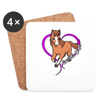 Amateurs de chevaux - Quarter Horse américain - Dessous de verre (lot de 4) - blanc - Devant