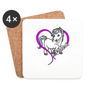 Amoureux des chevaux - Arabes - Dessous de verre (lot de 4) - blanc - Devant