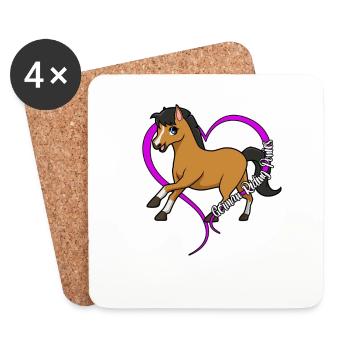 Amoureux des chevaux - Poney de selle allemand - Dessous de verre (lot de 4) - blanc - Devant