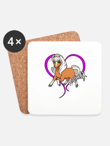 Pferdeliebhaber - Haflinger - Untersetzer (4er-Set) - Weiß