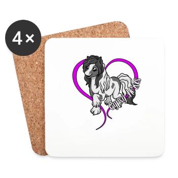 Amoureux des chevaux - Tinker - Dessous de verre (lot de 4) - blanc - Devant