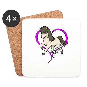 Horse lovers - Icelanders - Coasters (set of 4) - white - Front