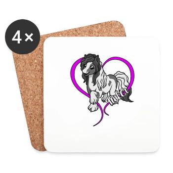 Amoureux des chevaux - Tinker - Dessous de verre (lot de 4) - blanc - Devant