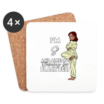I'm 8 - Girl Karate - Coasters (set of 4) - white - Front