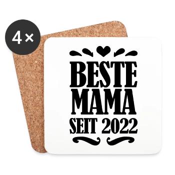 Beste Mama seit 2022 - Untersetzer (4er-Set) - Weiß - Vorne