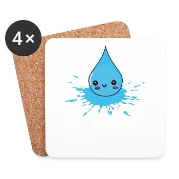 éclatement et éclaboussures - gouttes d’eau - Dessous de verre (lot de 4) - blanc - Devant