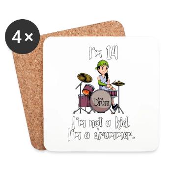 I'm 14 - Girl Drummer - Coasters (set of 4) - white - Front