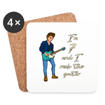 I' - Young Guitarist - Coasters (set of 4) - white - Front