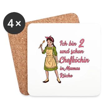 Ich bin 2 - Mädchen Koch - Untersetzer (4er-Set) - Weiß - Vorne