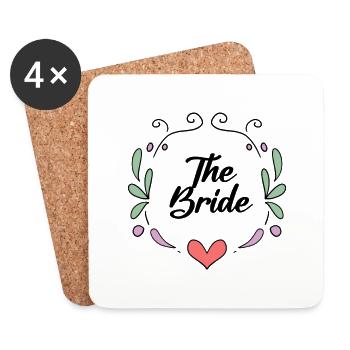 Bride Hen Party - Bride JGA - Dessous de verre (lot de 4) - blanc - Devant