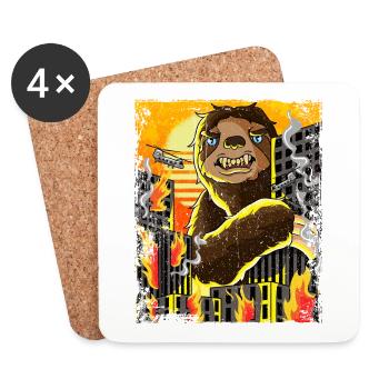 Slothzilla japanisches Faultier Japan Sunset - Untersetzer (4er-Set) - Weiß - Vorne
