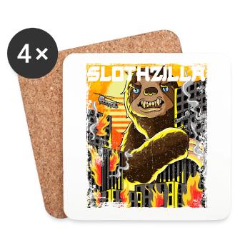 Slothzilla japanisches Faultier Japan Sunset - Untersetzer (4er-Set) - Weiß - Vorne