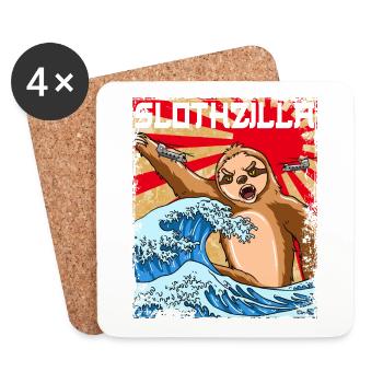 Slothzilla japanisches Faultier Japan Sunset - Untersetzer (4er-Set) - Weiß - Vorne