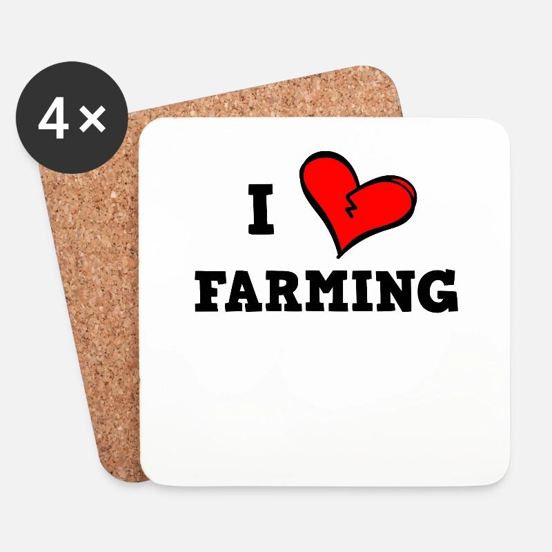 Ich liebe Landwirtschaft - Untersetzer (4er-Set) - Weiß