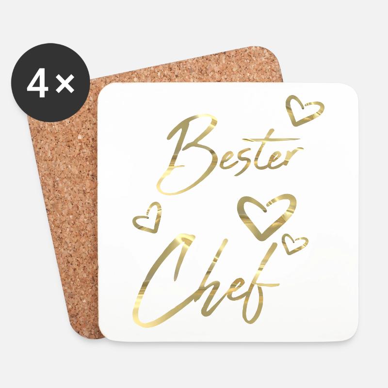 Bester Chef - Untersetzer (4er-Set) - Weiß