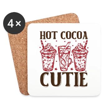 Cutie de chocolat chaud - Heißer Kakao - Dessous de verre (lot de 4) - blanc - Devant