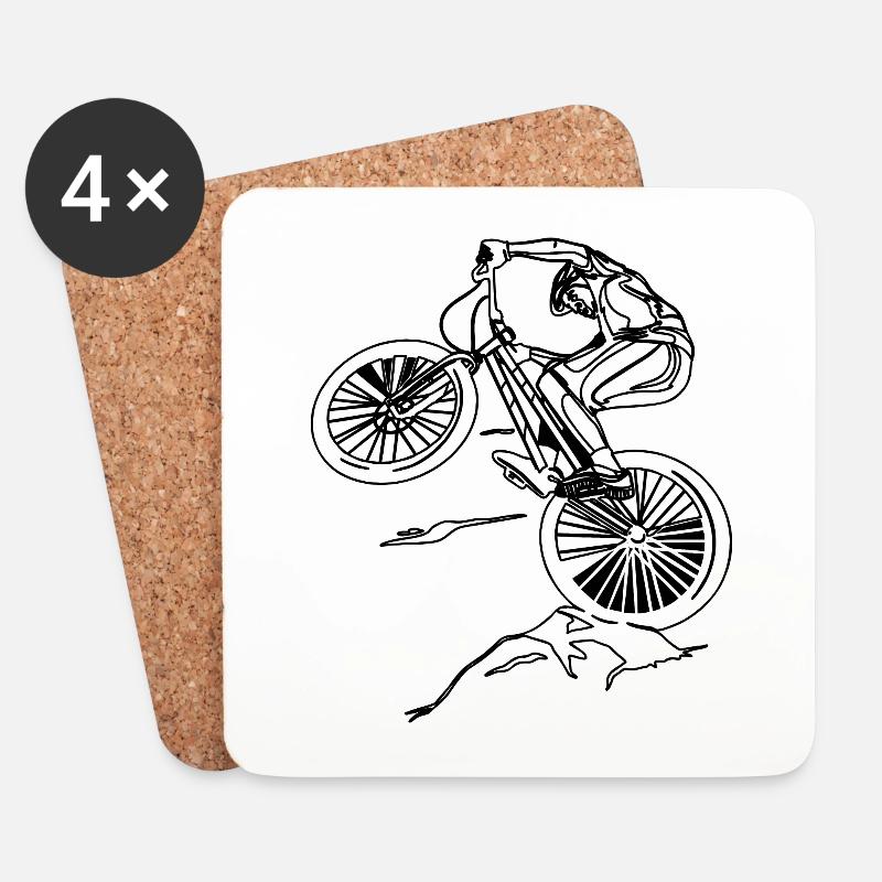 Freeride Trial Bike Radfahren - Untersetzer (4er-Set) - Weiß