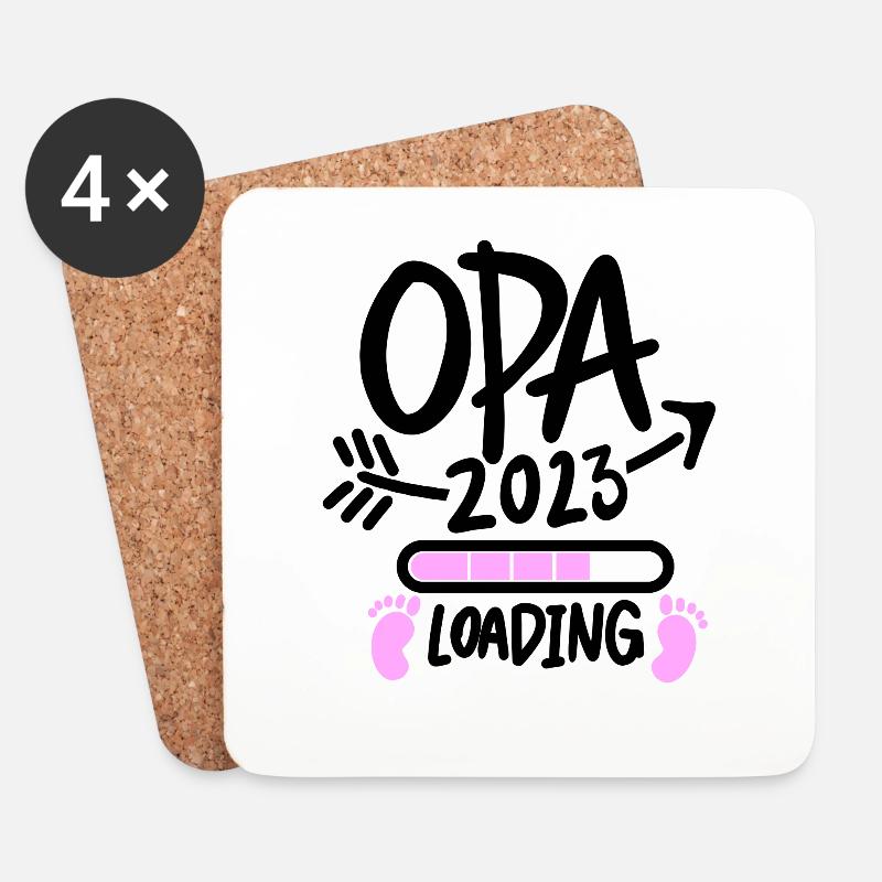 Opa loading 2023 - Opa werden - Bald Opa - Untersetzer (4er-Set) - Weiß