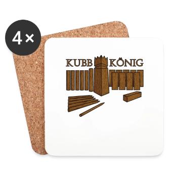 Wikingerschach - KUBB - Untersetzer (4er-Set) - Weiß - Vorne